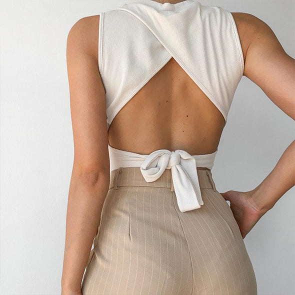 Reckless Babe Backless Crop Top