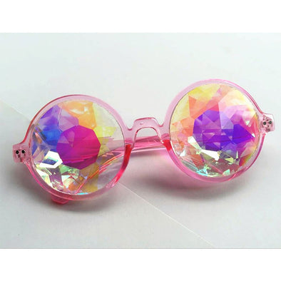 Pink Frame Rainbow Lense Glasses