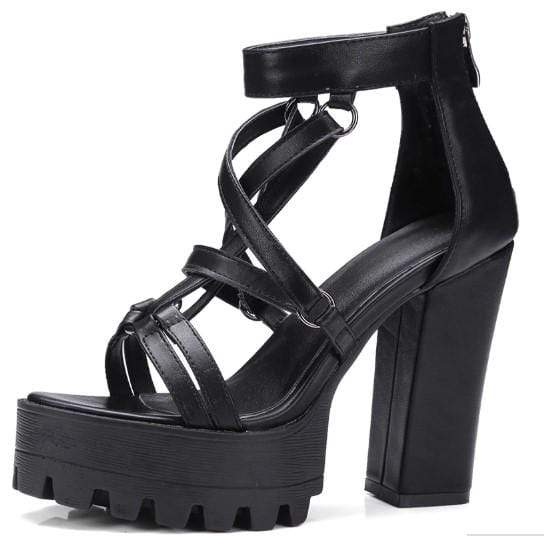 Rome Gladiator Gothic Sandals Platform