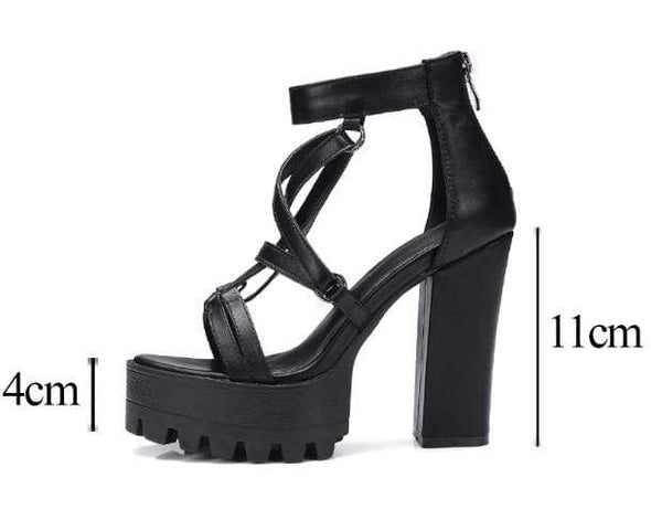 Rome Gladiator Gothic Sandals Platform