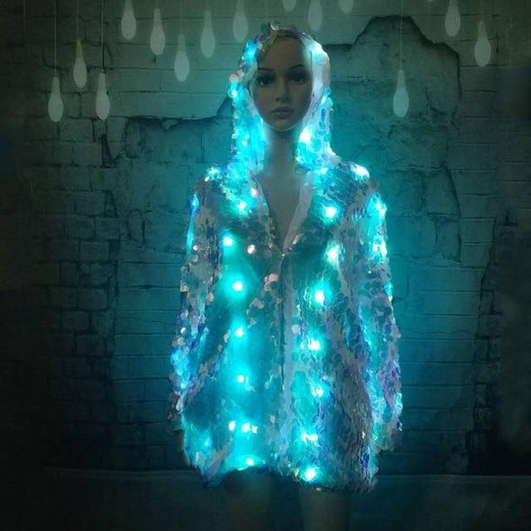 LED Rainbow Sequin Hoodie